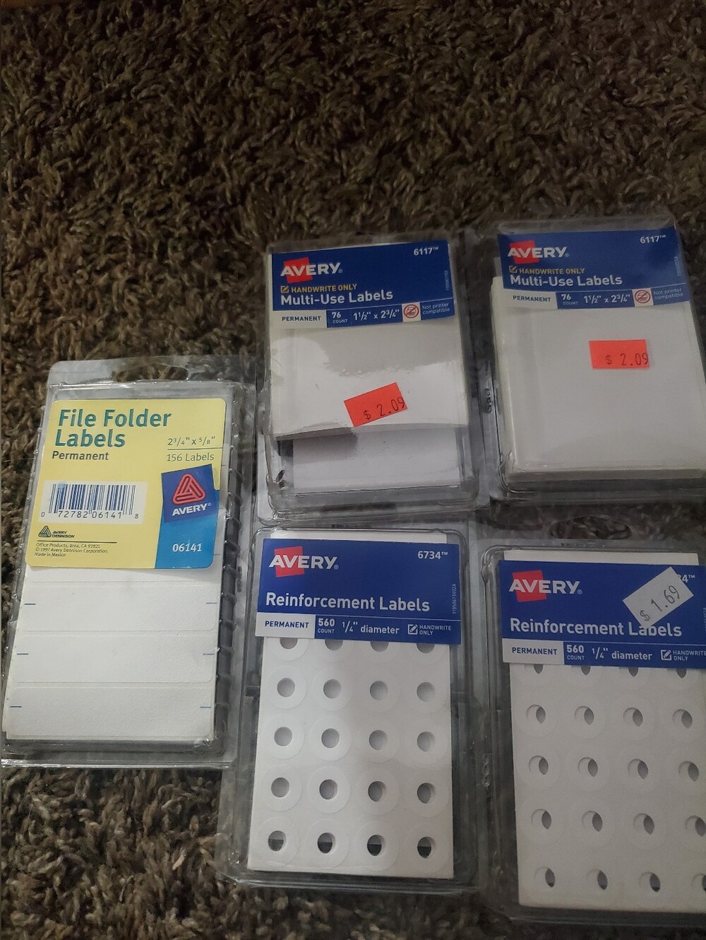 5 Avery Mixed Pack Labels